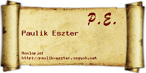 Paulik Eszter névjegykártya